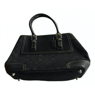 Pre-owned Coach Cloth Bag In Black