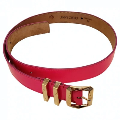 Pre-owned Jimmy Choo Pink Patent Leather Belt