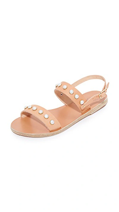 Ancient Greek Sandals Clio Peach Leather Sandals In Natural