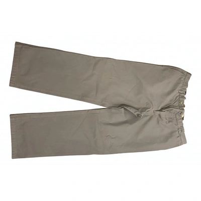 Pre-owned Burberry Trousers In Khaki