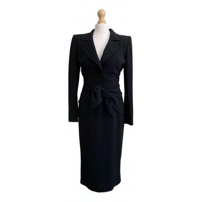 Pre-owned Emanuel Ungaro Wool Mid-length Dress In Black
