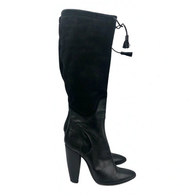 Pre-owned Costume National Leather Boots In Black