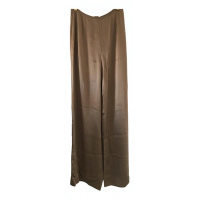 Pre-owned Amanda Wakeley Straight Pants In Gold