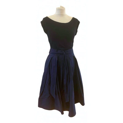 Pre-owned Donna Karan Mid-length Dress In Navy