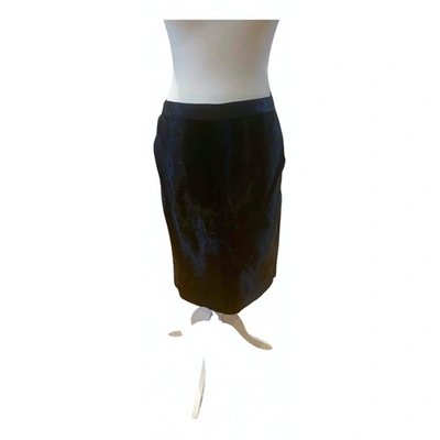 Pre-owned Iris & Ink Leather Mini Skirt In Black