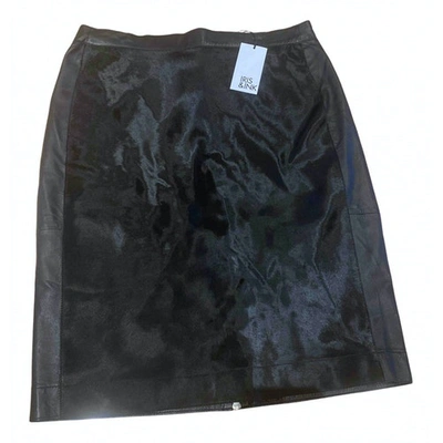 Pre-owned Iris & Ink Leather Mini Skirt In Black