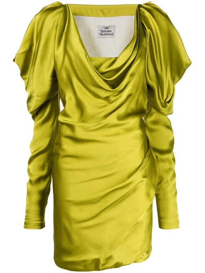 Vivienne Westwood New Virginia Mini Dress Acid In Green