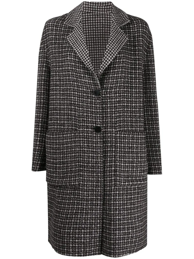Twinset Check Single-breasted Coat In Black