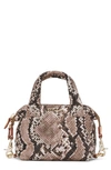 Mz Wallace Micro Sutton Bag In Brown Snake