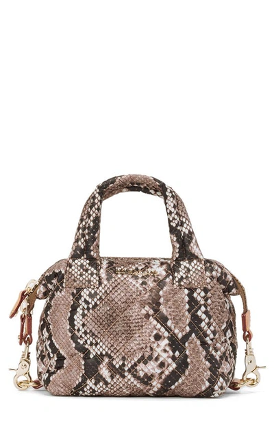 Mz Wallace Micro Sutton Bag In Brown Snake