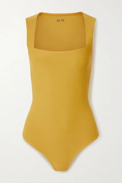 Alix Nyc Corbin Stretch-jersey Thong Bodysuit In Mustard