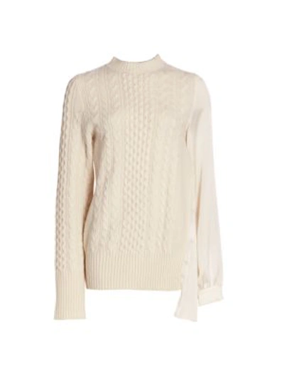 Sacai Women's Wool Knit Pullover In White