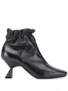 Givenchy Women's Elasticized Square-toe Leather Booties In Black