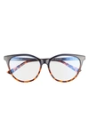 Quay All Nighter 50mm Blue Light Filtering Glasses In Navy Tort/ Clear Blue Light