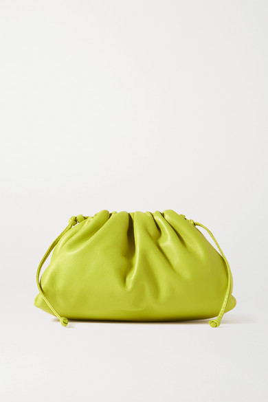 Bottega Veneta The Pouch Small Gathered Leather Clutch In Green | ModeSens