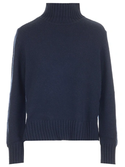 Max Mara 's  Turtleneck Knitted Jumper In Blue