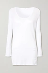 Skin Romina Ribbed Organic Pima Cotton-jersey Top In White