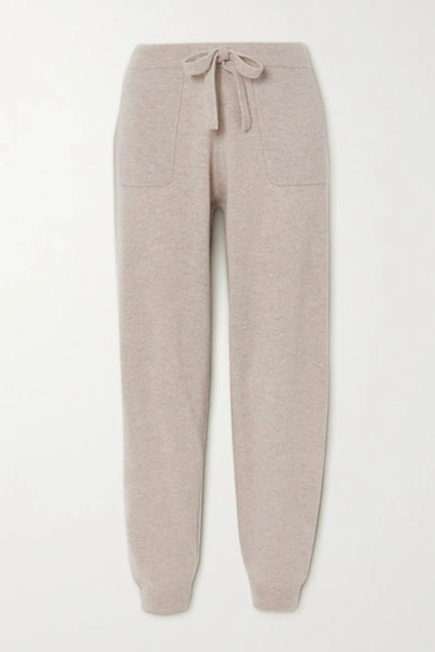Allude Wool And Cashmere-blend Track Pants In Beige
