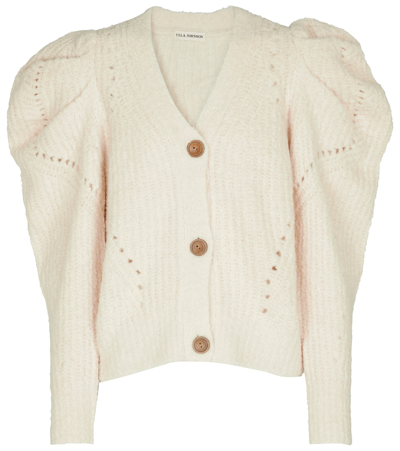 Ulla Johnson Polline Cropped Ribbed Alpaca-blend Cardigan In Cream