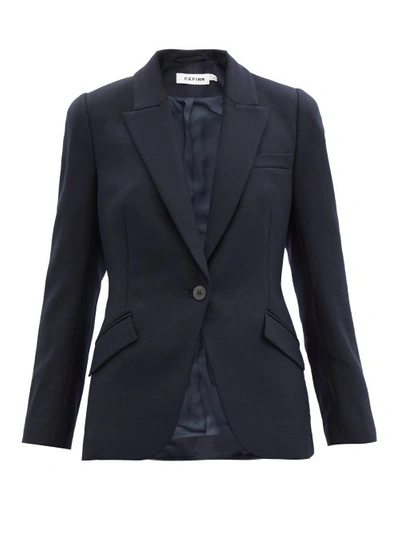 Cefinn Josephine Single-breasted Twill Jacket In Navy