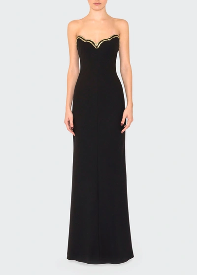 reem acra black dress Reem Acra Pleated Black Dress with Flutter Back main image 1
