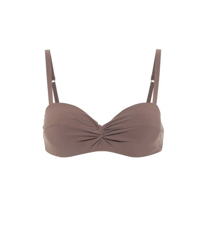 Karla Colletto Basics Bikini Top In Brown