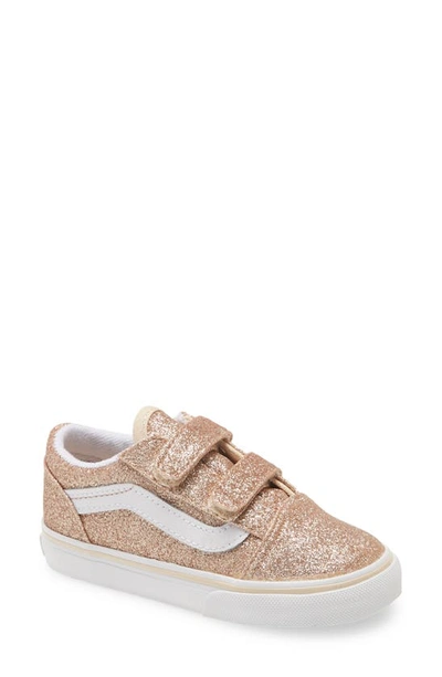 Vans Baby Gold & White Old Skool V Sneakers In Brazilian Sand/ True White