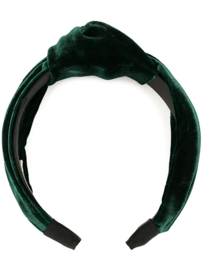 Jennifer Behr Knot Detail Hairband In Green