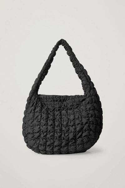 Cos Quilted Oversized Shoulder Bag In Black