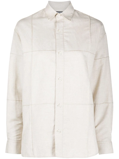 Jacquemus Carro Panelled Cotton-blend Shirt In Neutrals