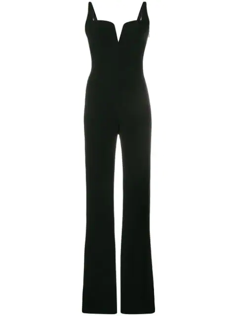 Galvan Eclipse Sweetheart-neckline Velvet Jumpsuit In Black | ModeSens