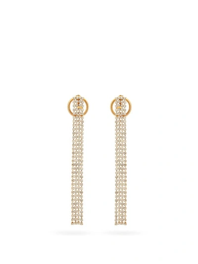 Rosantica Abaco Fringed Crystal Drop Earrings In Gold