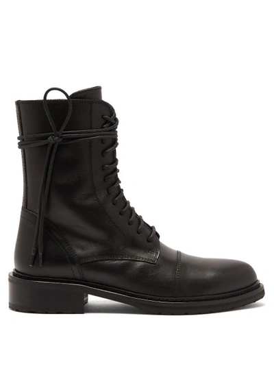 Ann Demeulemeester Leather Ankle Boots In Black