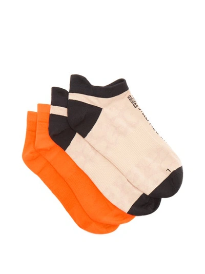 Adidas By Stella Mccartney Pack Of Two Logo-jacquard Ankle Socks In Sofpow/apsior