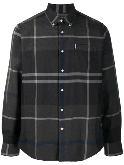 Barbour Check Print Shirt In Grey