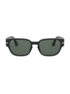 Persol Men's Polarized Square Sunglasses, 52mm In Black/green