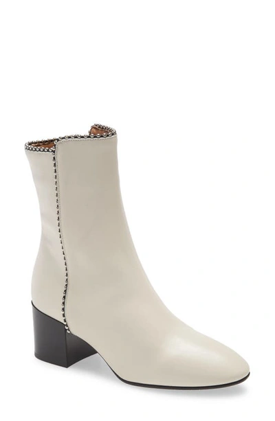 Aquatalia Women's Faustina Bead-trim Leather Ankle Boots In Off White