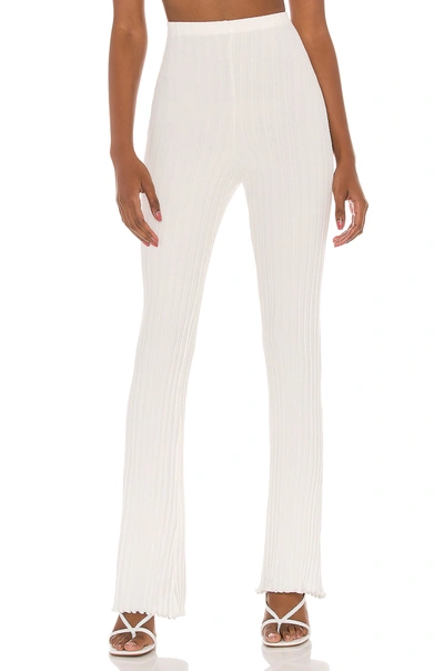 Privacy Please Ribbed Flare Pant In Ivory