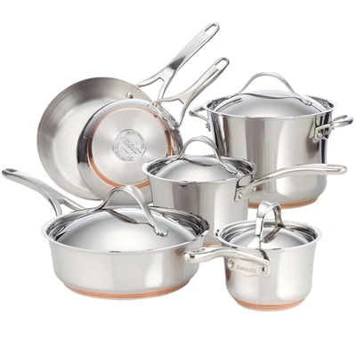 Anolon Nouvelle Copper Stainless Steel 10 Piece Cookware Set