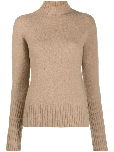 Drumohr Pure Lambswool Jumper In Beige In Brown