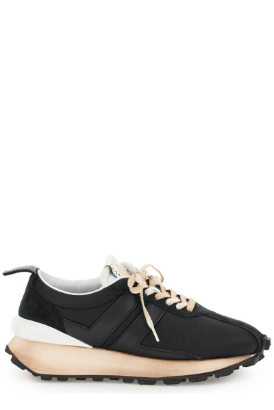 Lanvin Bumper Ridged Sole Sneakers In Black