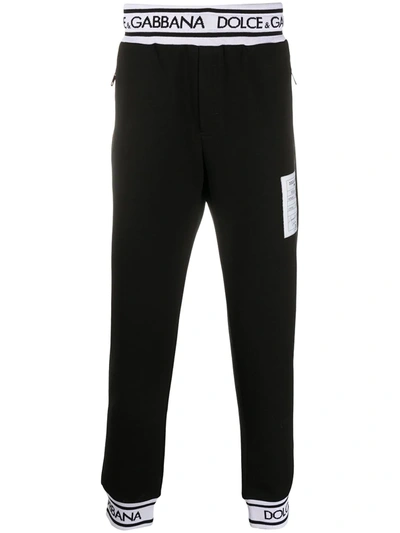 Dolce & Gabbana Logo Patch Detail Track Trousers In Black