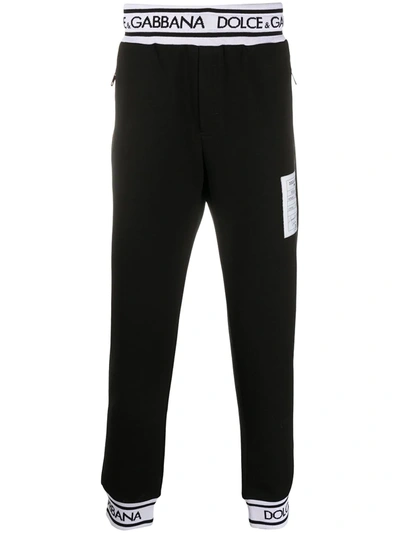 Dolce & Gabbana Logo Patch Detail Track Pants In Black