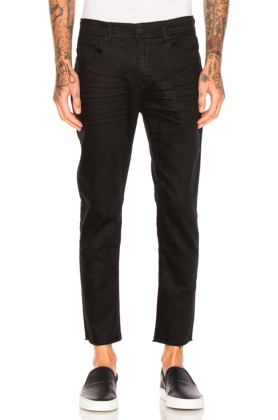 Stampd Resin Slim Fit Cropped Jeans In Black | ModeSens