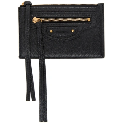 Balenciaga Mini Neo Classic Leather Wallet In Black