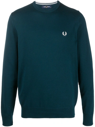 Fred Perry Embroidered Logo Sweatshirt In Blue