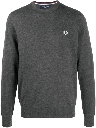Fred Perry Embroidered Logo Sweatshirt In Grey