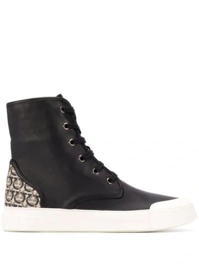 Ferragamo Riviera High-top Sneakers In Black