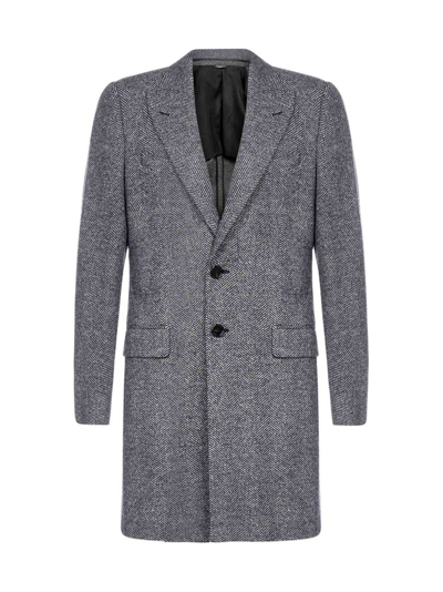 Dolce & Gabbana Single-breasted Tailored Coat In Grey