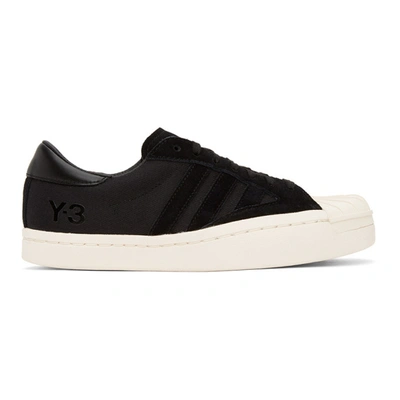 Y-3 Yohji Star Canvas And Suede Trainers In Black